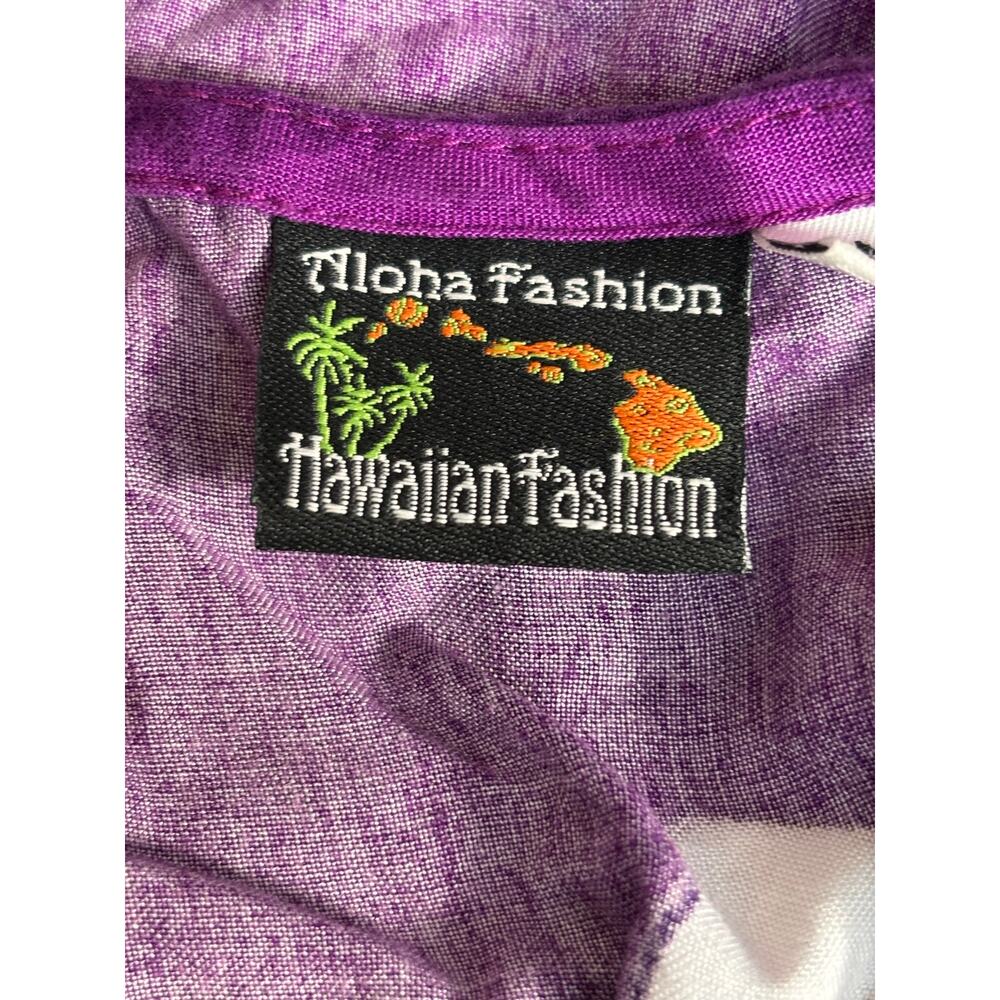 Vintage Purple Hawaiian Plumeria Floral Maxi Dress One Size Rayon Tropical Luau - Picture 7 of 11